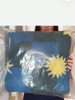 URBAN OUTFITTERS 18” Square Amped Fleece Overstuffed Throw Pillow